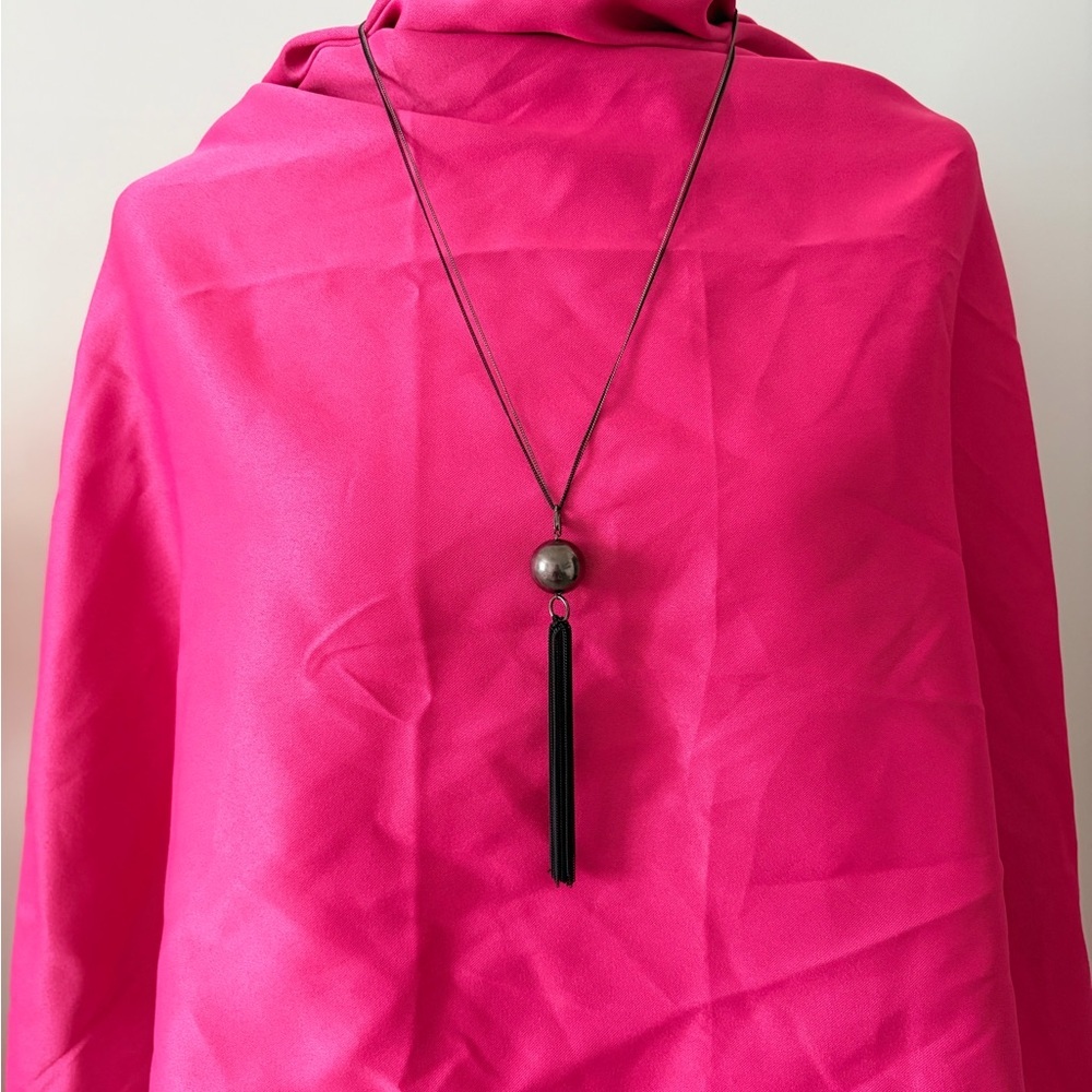 Black and Gunmetal Silver Necklace